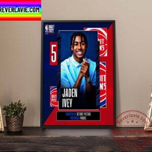 NBA 2022 NBA Draft Detroit Pistons Select Jaden Ivey The 5th Pick NBA Draft Home Decor Poster Canvas