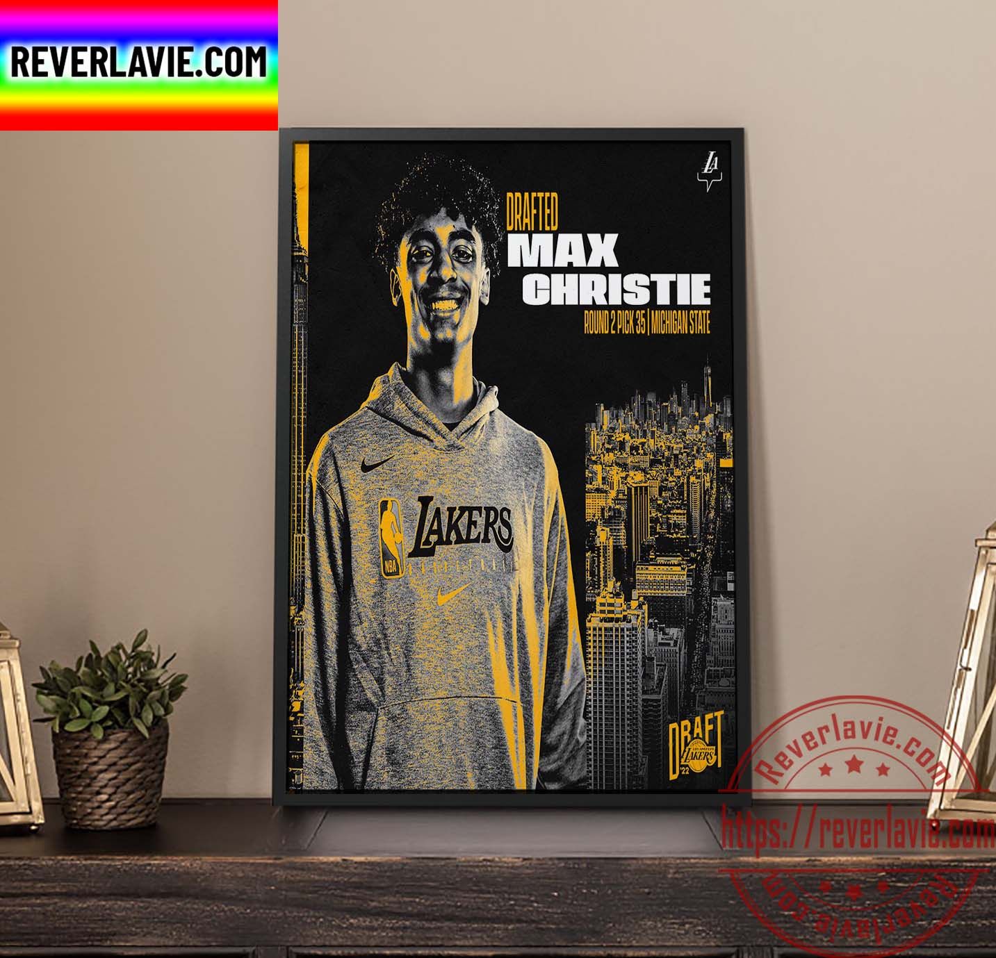NBA 2022 NBA Draft Los Angeles Lakers Max Christie Drafted Round 2 Pick 35 Home Decor Poster Canvas NBA 2022 NBA Draft Los Angeles Lakers Max Christie Drafted Round 2 Pick 35 Home Decor Poster Canvas