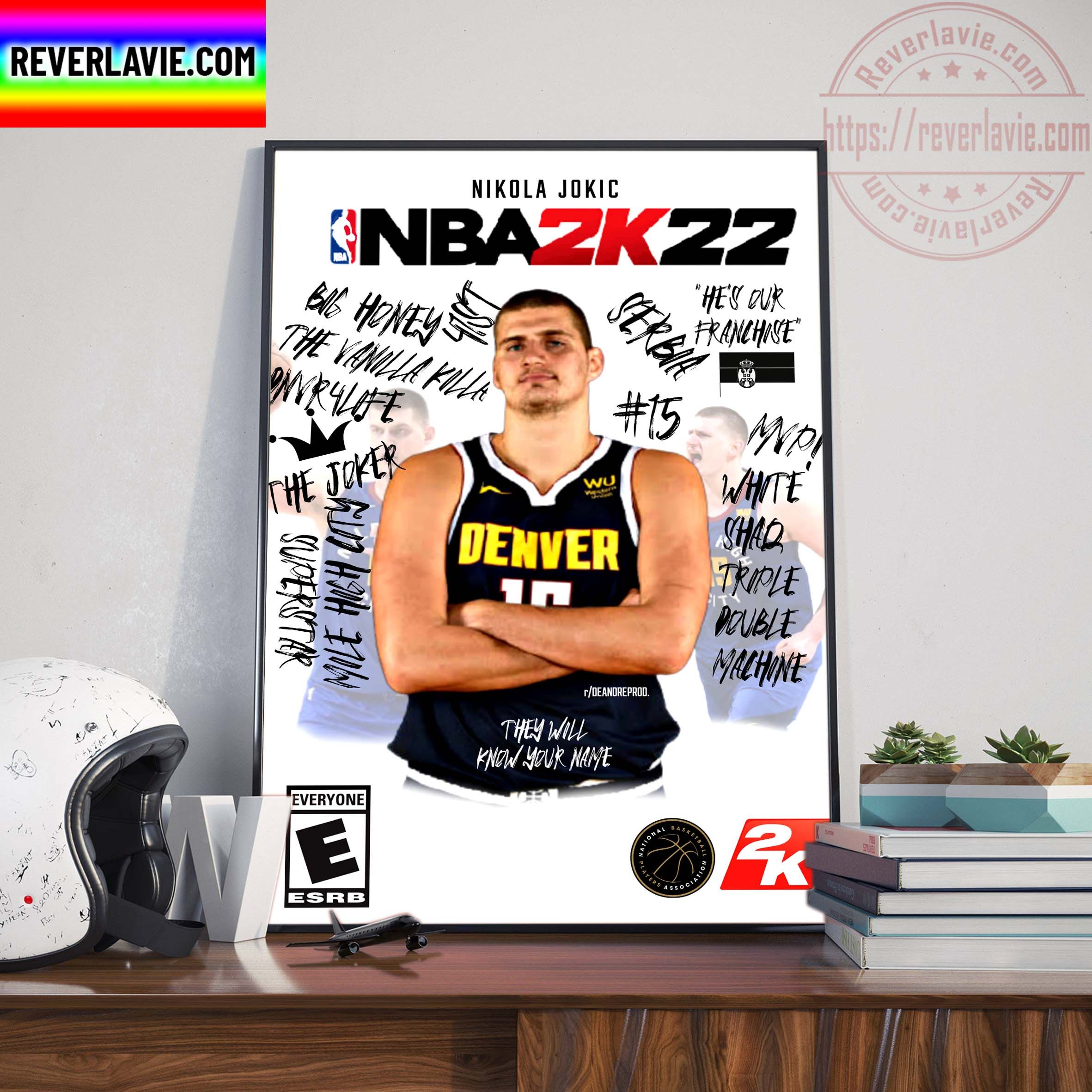 NBA 2K22 Denver Nuggets Nikola Jokic Won Back To Back MVP And 2K Home Decor Poster Canvas NBA 2K22 Denver Nuggets Nikola Jokic Won Back To Back MVP And 2K Home Decor Poster Canvas