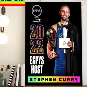 NBA Golden State Warriors Stephen Curry NBA Champions Finals MVP And 2022 ESPYS Host Home Decor Poster Canvas