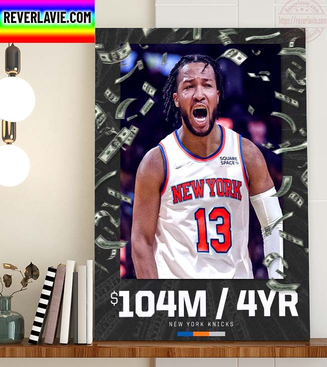 NBA Jalen Brunson Deal With New York Knicks $104M-4YR Home Decor Poster Canvas NBA Jalen Brunson Deal With New York Knicks $104M-4YR Home Decor Poster Canvas