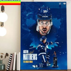 NHL Awards Toronto Maple Leafs Auston Matthews Is The 2022 Ted Lindsay Award Winner Home Decor Poster Canvas
