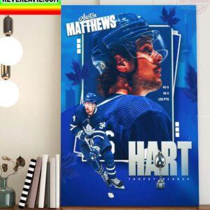 NHL Toronto Maple Leafs Auston Matthews 2021-2022 Hart Trophy Winner Home Decor Poster Canvas