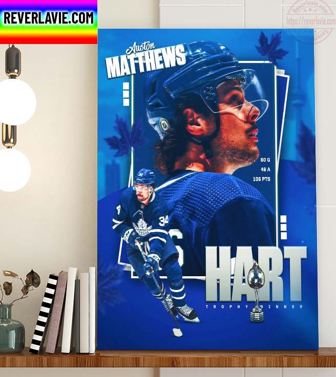 NHL Toronto Maple Leafs Auston Matthews 2021-2022 Hart Trophy Winner Home Decor Poster Canvas NHL Toronto Maple Leafs Auston Matthews 2021-2022 Hart Trophy Winner Home Decor Poster Canvas