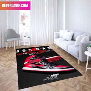 Nike Air Jordan 1 Retro High OG Bred Patent Home Decor Sneaker Rug