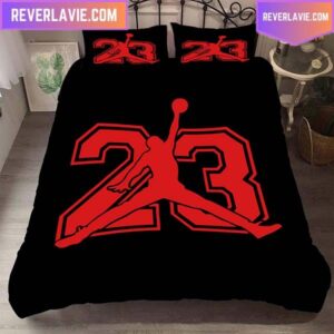 Nike Air Jordan 23 Black And Red Comforter Bedding Set
