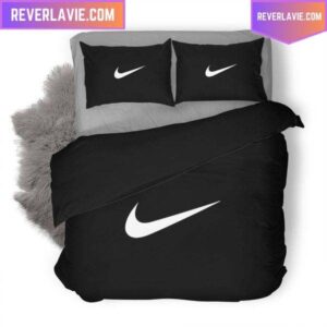 Nike Black Minimalist Design Queen Bedding Set