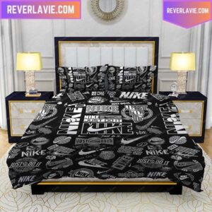 Nike Just Do It Black Background Bedding Set