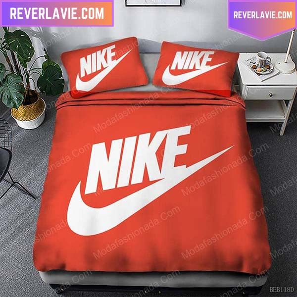 Nike Logo Brands Basic White Red 3 Bedding Set Nike Logo Brands Basic White Red 3 Bedding Set