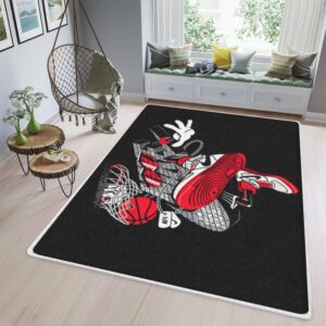 Nike Logo Graffiti Basketball Sneaker Rug Home Decor