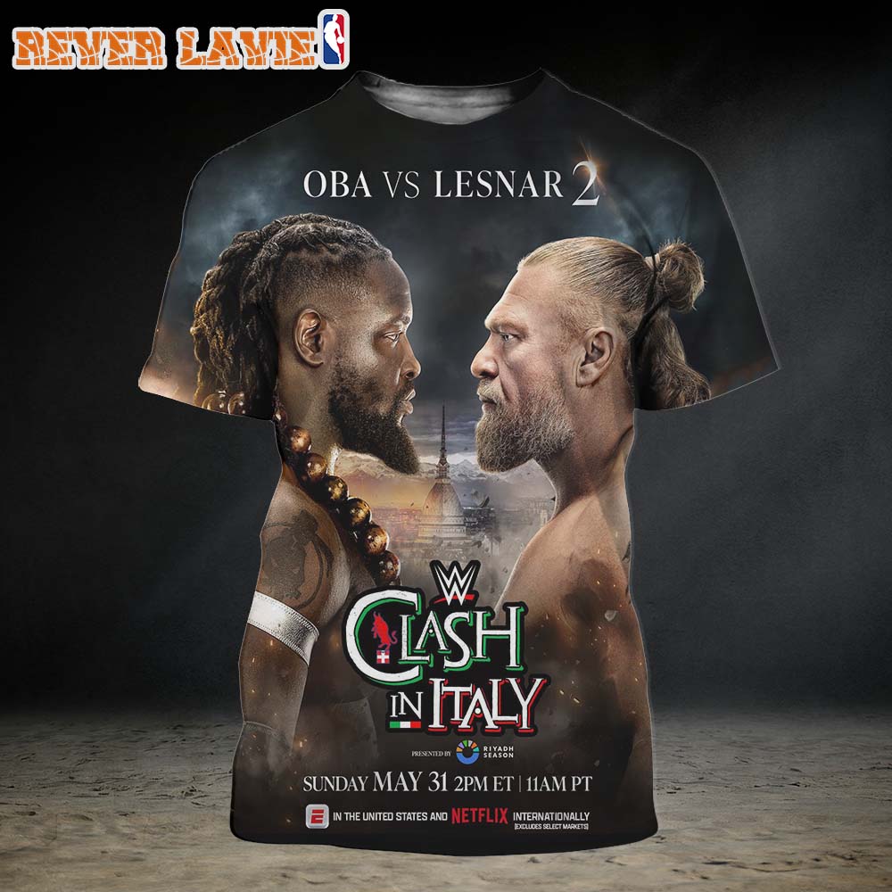 Oba Femi vs Brock Lesnar 2 Matchup WWE Clash in Italy 2026 Sunday May 31 All Over Print Shirt Oba Femi vs Brock Lesnar 2 Matchup WWE Clash in Italy 2026 Sunday May 31 All Over Print Shirt