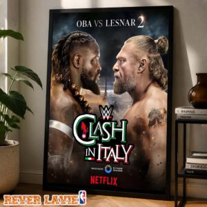 Oba Vs Lesnar 2 WWE Clash In Italy Dream Match Poster 2026 Modern Room Decor