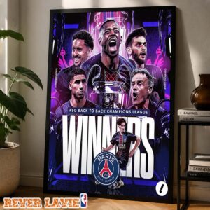 PSG Complete Historic Back To Back UEFA Champions League Triumph With Final Win Against Arsenal Sports Wall Display