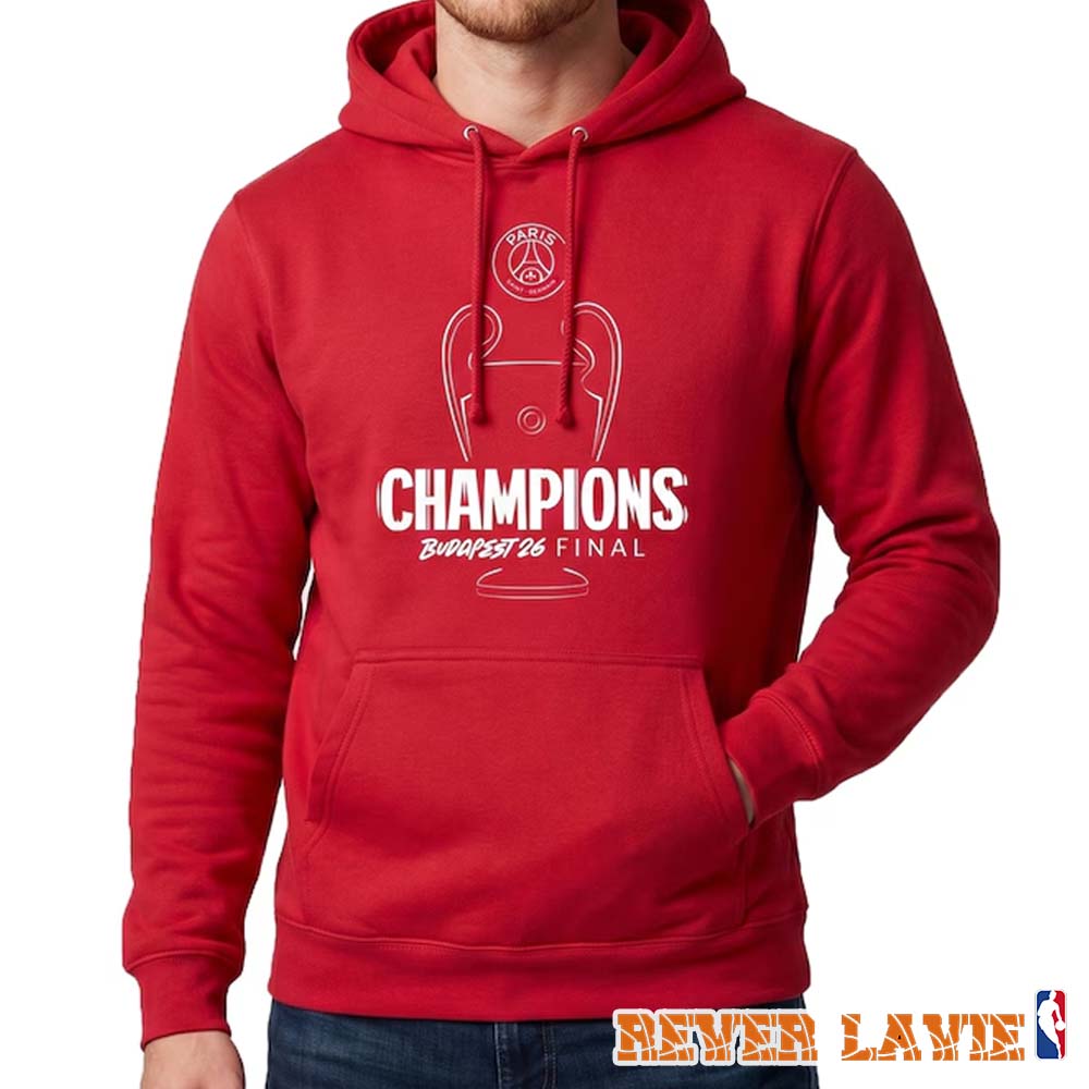 Paris Saint-Germain Defeat Arsenal UEFA Champions League Champions Red Hoodie Paris Saint-Germain Defeat Arsenal UEFA Champions League Champions Red Hoodie