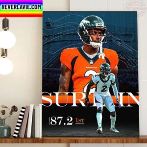 Patrick Surtain II 1st Among CBs PFF Grade Home Decor Poster Canvas