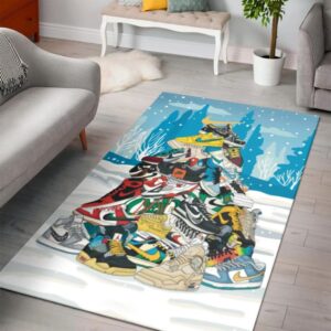 Pine Tree Christmas Sneaker Rug Home Decor