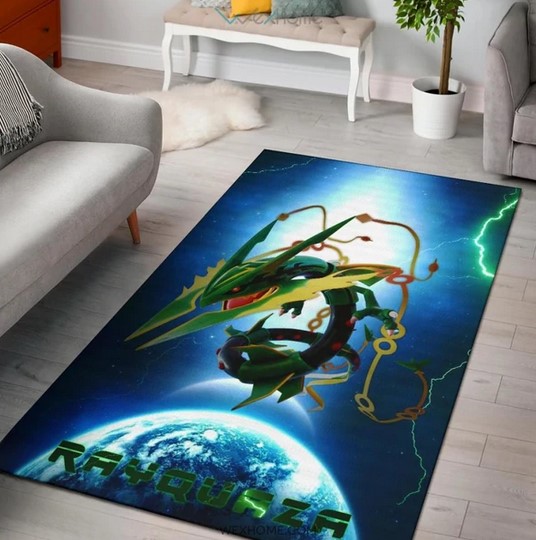 Rayquaza Ultra Universe Blue Pokemon Rug Home Decor - Rever Lavie