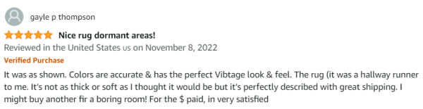 Rever Lavie rug review 4