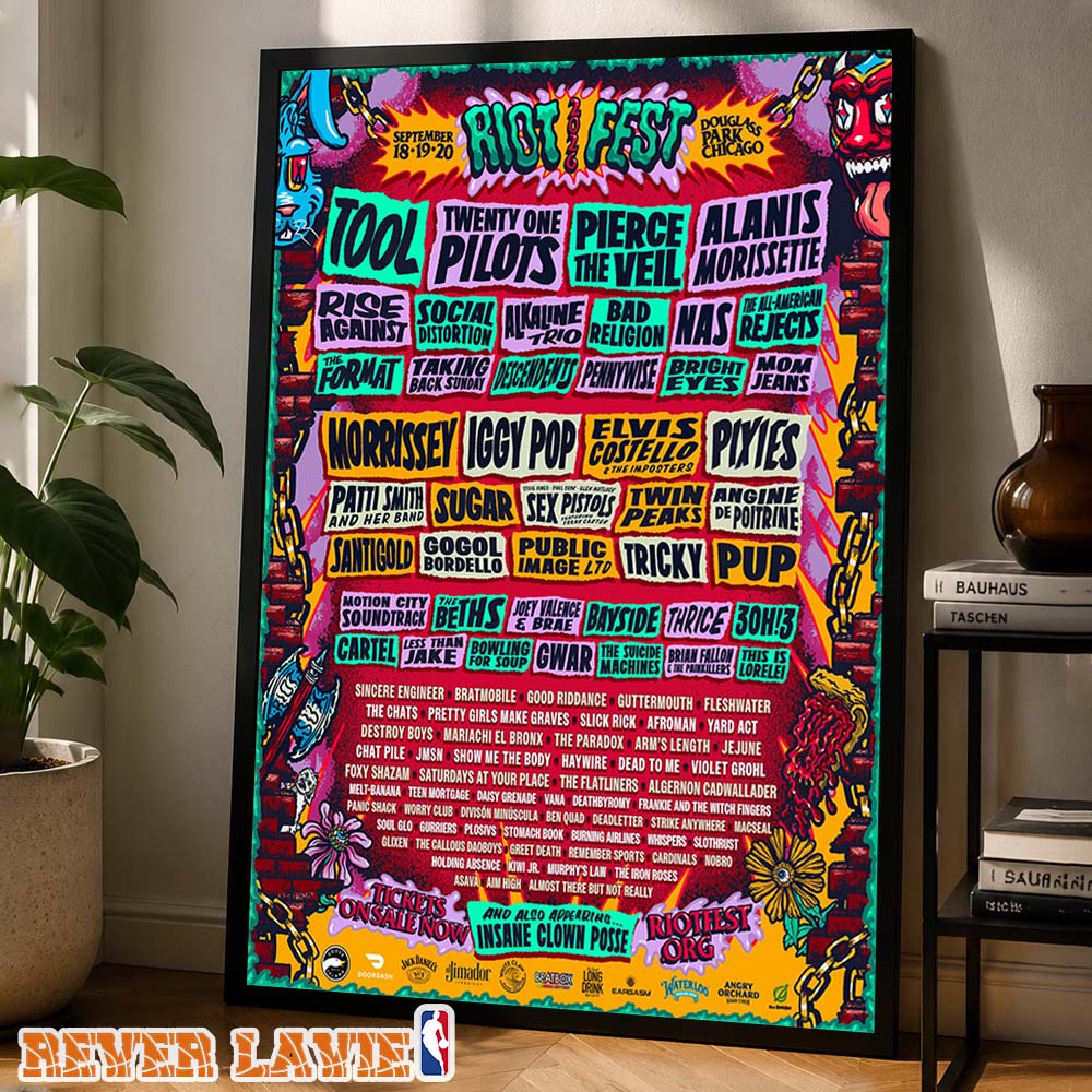 Riot Fest 2026 Full Lineup Wall Art Poster Decor Riot Fest 2026 Full Lineup Wall Art Poster Decor