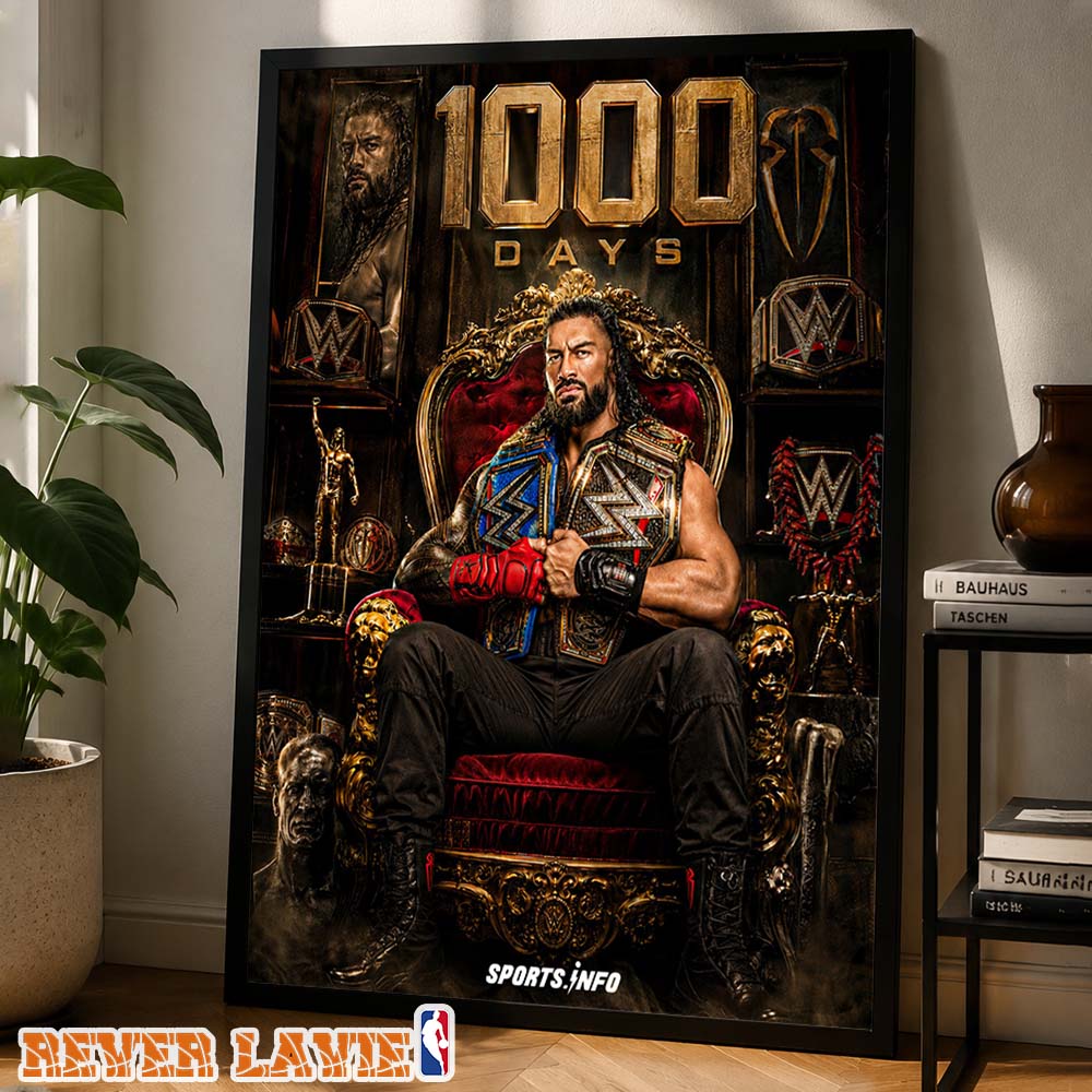 Roman Reigns Reached 1000 Days As WWE Universal Champion 2026 Premium Canvas Print Roman Reigns Reached 1000 Days As WWE Universal Champion 2026 Premium Canvas Print