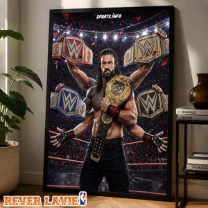Roman Reigns WWE World Heavyweight Champion WrestleMania 2026 Home Decor Poster Canvas