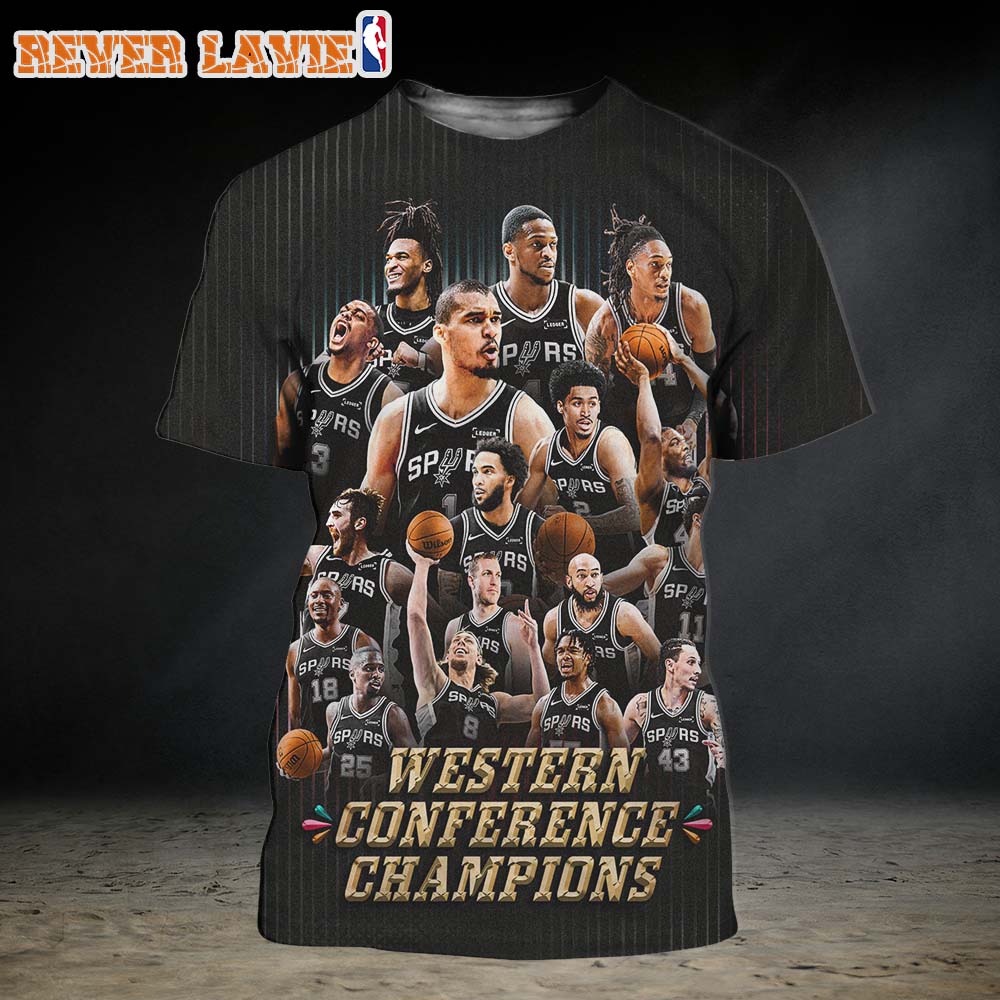 San Antonio Spurs 2026 NBA Finals Bound Western Conference Champions Celebration All Over Print Shirt San Antonio Spurs 2026 NBA Finals Bound Western Conference Champions Celebration All Over Print Shirt