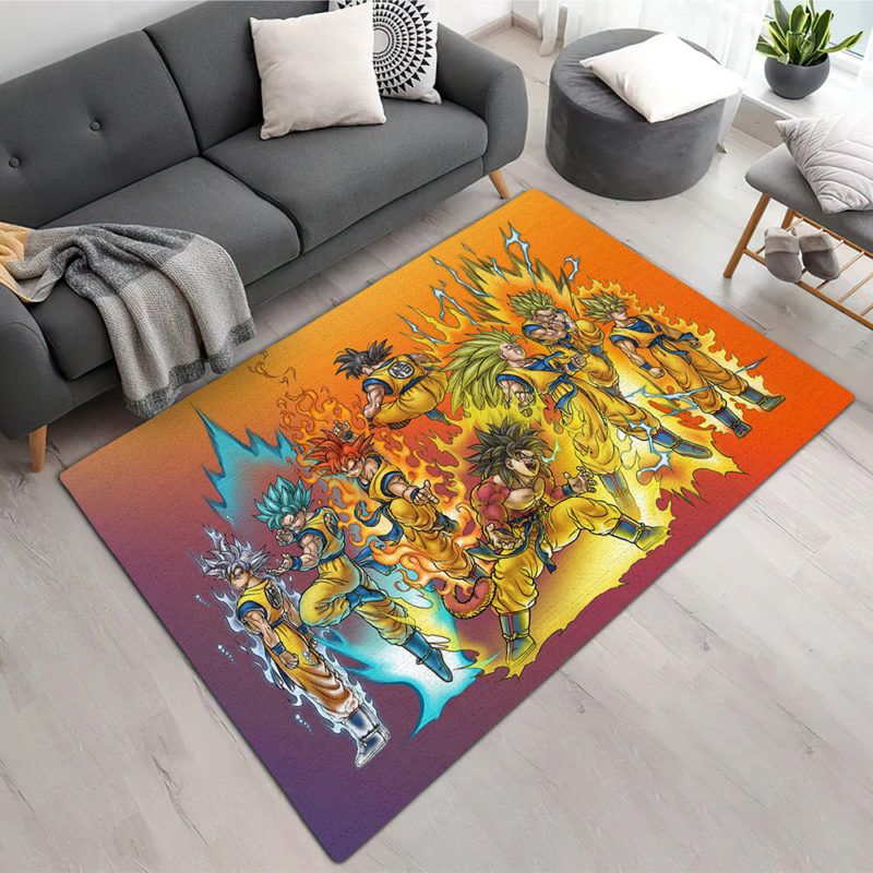 Son Goku All Forms Dragon Ball Rug Home Decor Son Goku All Forms Dragon Ball Rug Home Decor