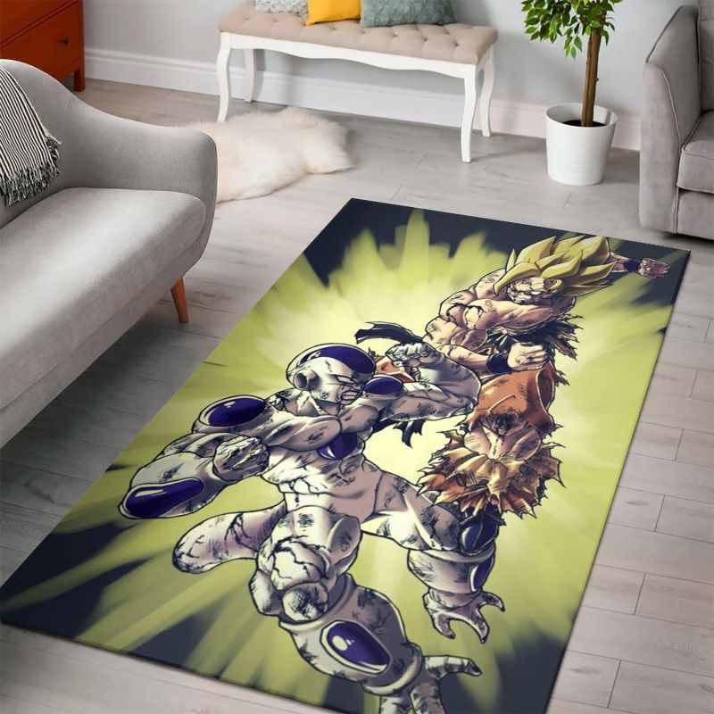 Son Goku VS Freezer Dragon Ball Rug For Bedroom Aesthetic Son Goku VS Freezer Dragon Ball Rug For Bedroom Aesthetic