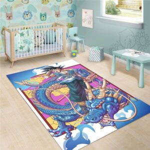 Son Goku With Shenron Dragon Ball Rug Home Decor