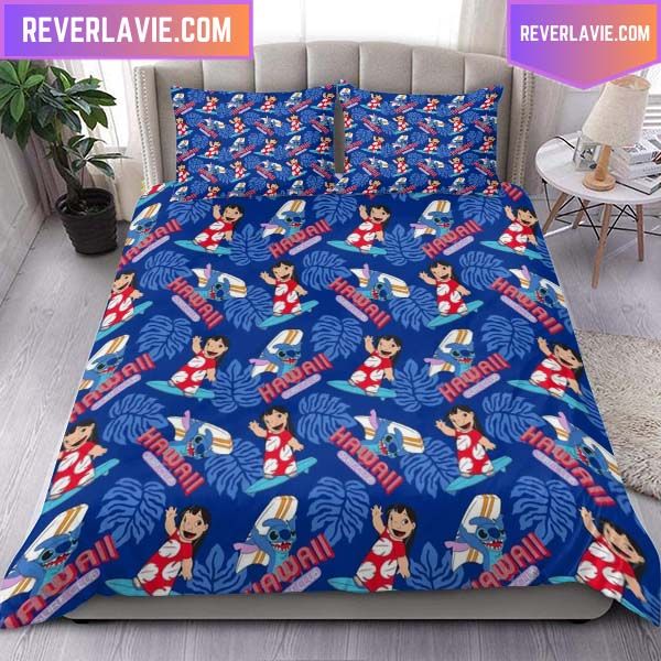 Stitch And Lilo In Hawaii Luxury Bedding Set Stitch And Lilo In Hawaii Luxury Bedding Set