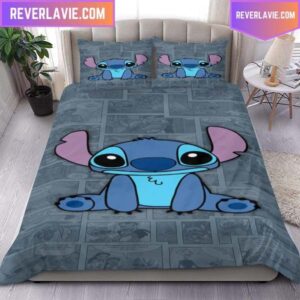 Stitch Comic Printed Queen Bedding Set
