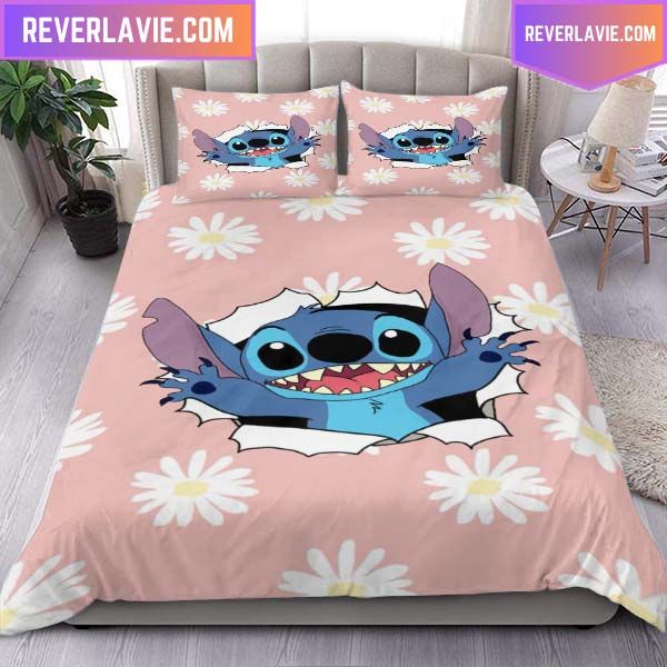Stitch Floral Pattern Queen Bedding Set Stitch Floral Pattern Queen Bedding Set