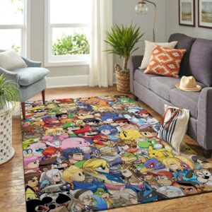 Super Mario Anime Area Rug Carpet