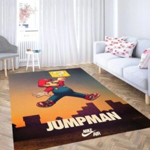 Super Mario Jumpman Nike Area Rug Carpet