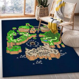 Super Mario World Map Area Rug Carpet