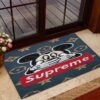 Supreme Red Logo With Mickey Cartoon Doormat