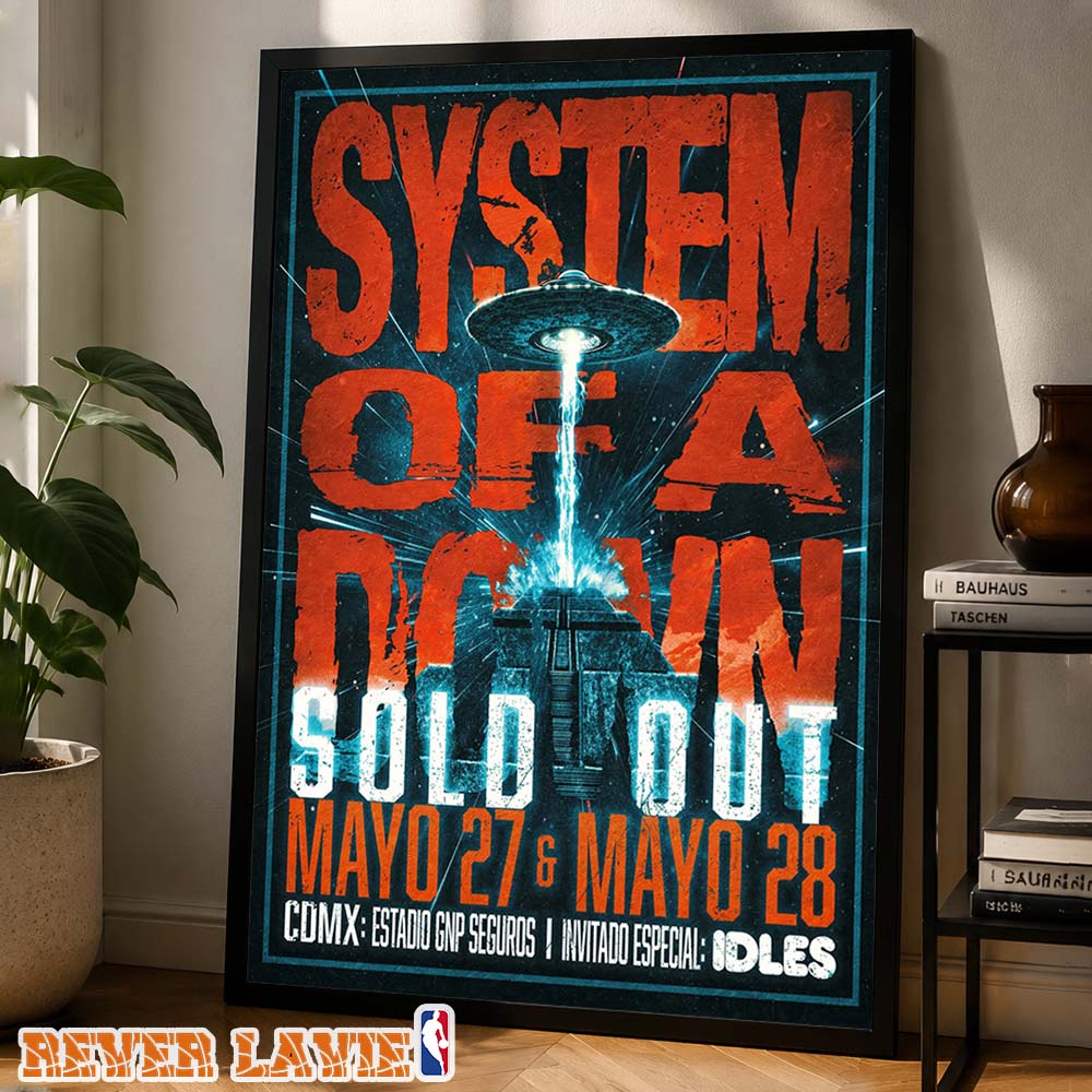 System Of A Down Concert Poster At Estadio GNP Seguros In Mexico City CDMX On May 27-28 2026 Interior Wall Accent System Of A Down Concert Poster At Estadio GNP Seguros In Mexico City CDMX On May 27-28 2026 Interior Wall Accent