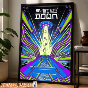 System Of A Down Concert Show Poster At Estadio GNP Seguros In Mexico City CDMX On May 27 2026 Collector Wall Piece