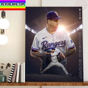 Texas Rangers Signed RHP Jacob deGrom Home Decor Poster Canvas