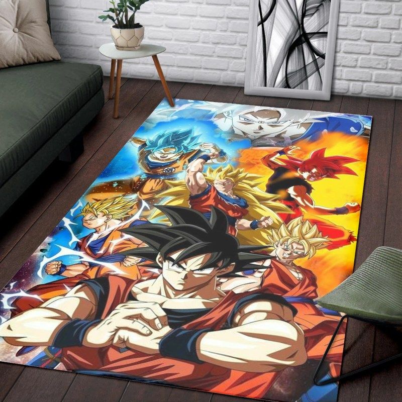 The Evolution Of Son Goku Rug For Living Room The Evolution Of Son Goku Rug For Living Room