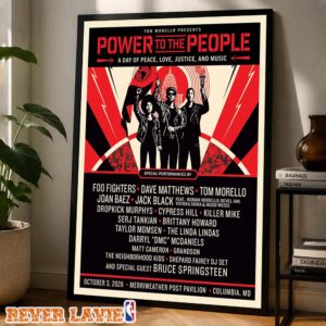Tom Morello Power To The People Concert Poster At Merriweather Post Pavilion In Columbia Maryland On October 3rd 2026 Poster Canvas
