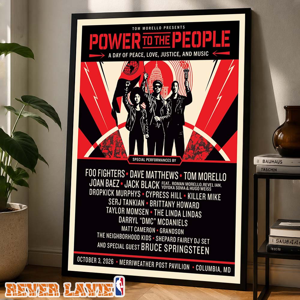 Tom Morello Power To The People Concert Poster At Merriweather Post Pavilion In Columbia Maryland On October 3rd 2026 Poster Canvas Tom Morello Power To The People Concert Poster At Merriweather Post Pavilion In Columbia Maryland On October 3rd 2026 Poster Canvas
