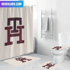 Tommy Hilfiger Signature T And H Logo In Beige Background Bathroom Set