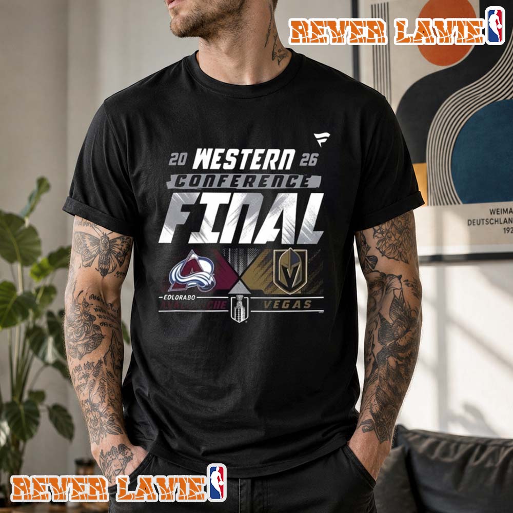 Vegas Golden Knights vs. Colorado Avalanche 2026 Western Conference Final Match-Up T-Shirt Vegas Golden Knights vs. Colorado Avalanche 2026 Western Conference Final Match-Up T-Shirt