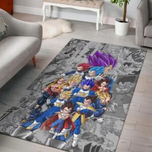 Vegeta All Forms Dragon Ball Rug Home Decor