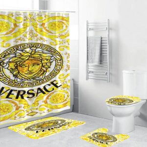 Versace Big Medusa In Baroque Background Bathroom Accessories Set