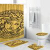 Versace Fancy Big Golden Logo In White Bathroom Accessories Set Versace Fancy Big Golden Logo In White Bathroom Accessories Set