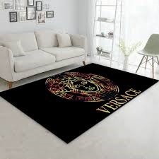 Versace Black And Gold Area Rug Carpet