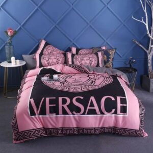 Versace Black And Pink Bedding Set King Size