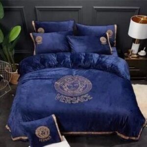 Versace Blue Background Bedding Set King Size